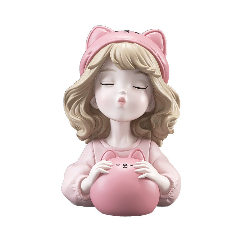 Bear Piggy Bank Girl
