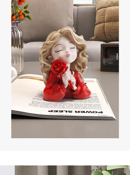 Rose Whisper  Elegant Desk Figurine