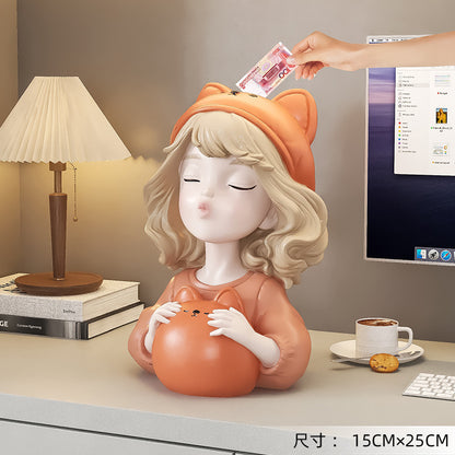 Bear Piggy Bank Girl